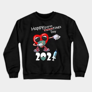 Happy Valentine's Day Funny Heart Dabbing For Women And Men Crewneck Sweatshirt